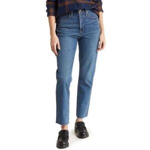 Madewell Perfect Vintage Jean Pant High Rise Tapered Leg 90s Mom Denim Blue 32